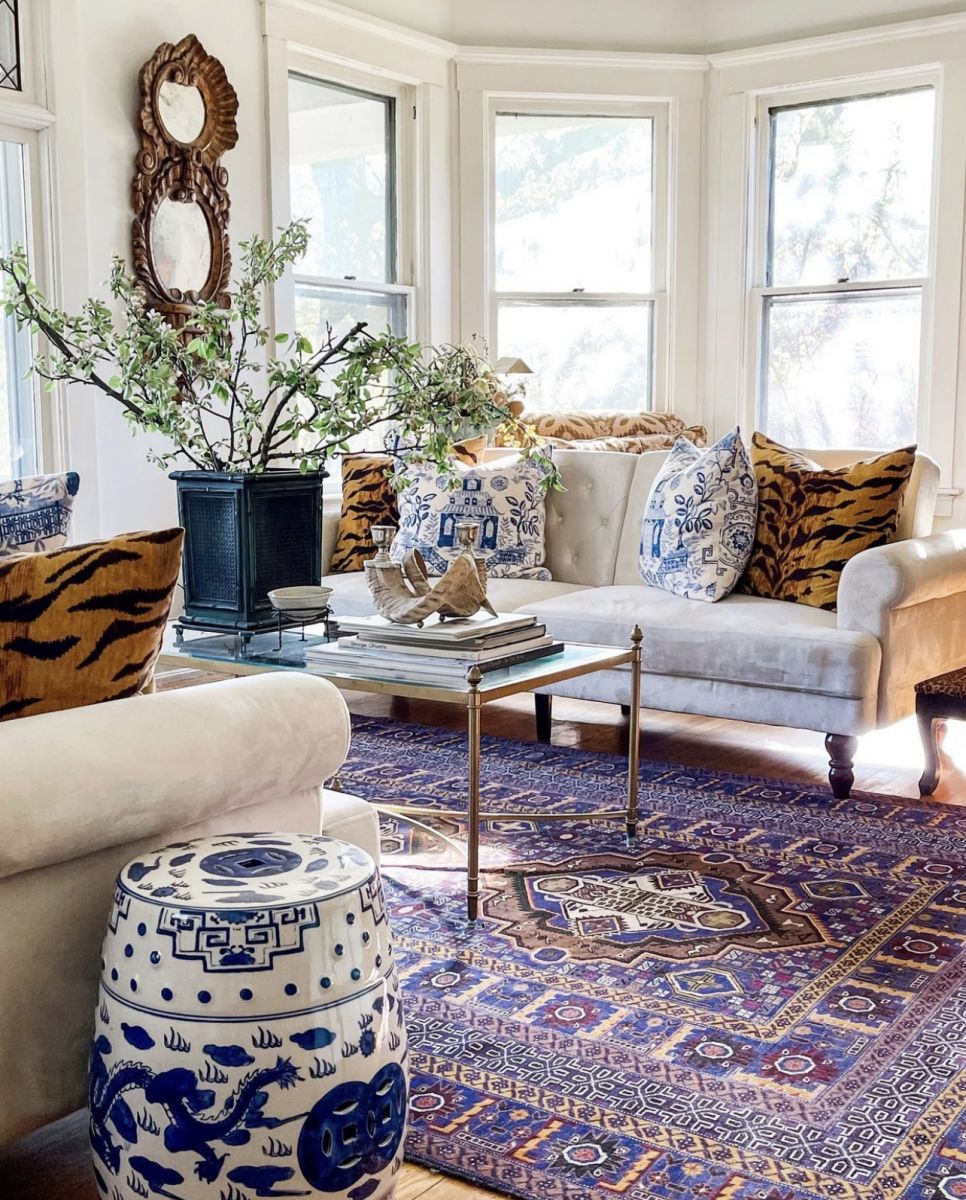 CJ Swank shares her personal design aesthetic with this beautiful eclectic living room